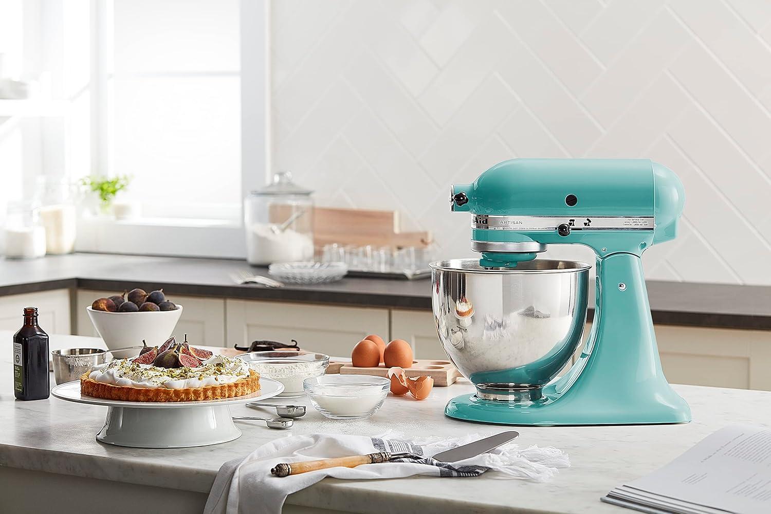imageKitchenAid Artisan Series 5 Quart Tilt Head Stand Mixer with Pouring Shield KSM150PS Aqua SkyAqua Sky