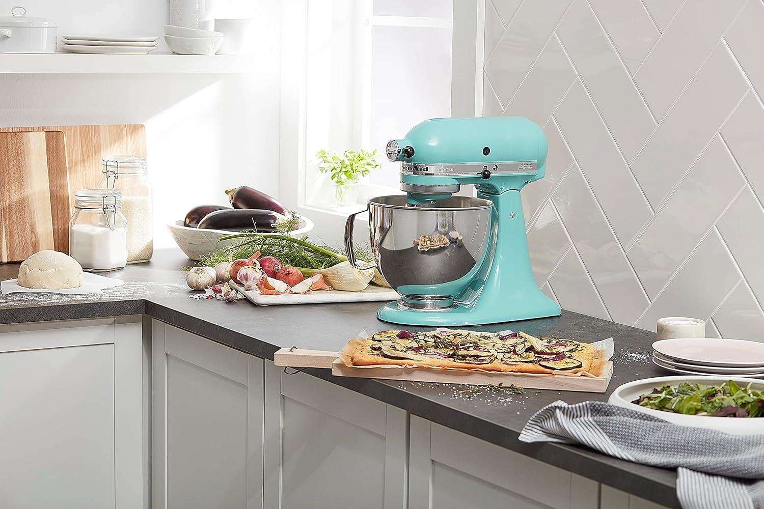 imageKitchenAid Artisan Series 5 Quart Tilt Head Stand Mixer with Pouring Shield KSM150PS Aqua SkyAqua Sky