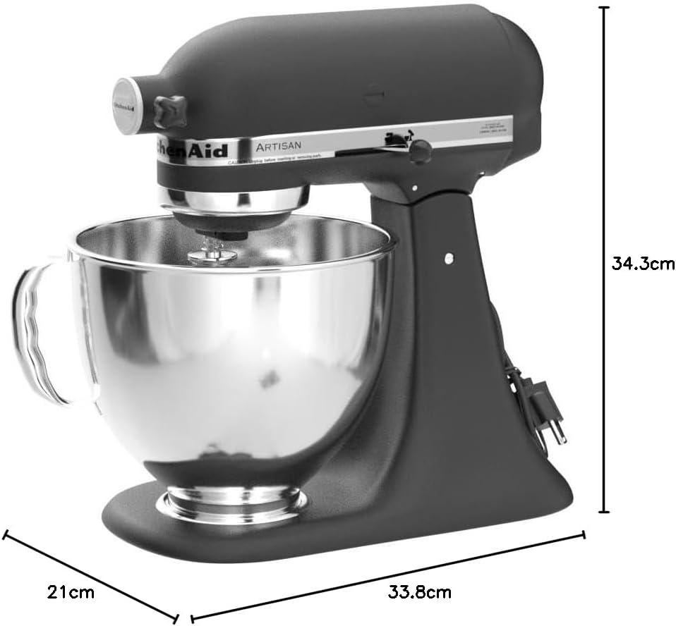imageKitchenAid Artisan Series 5 Quart Tilt Head Stand Mixer with Pouring Shield KSM150PS Aqua SkyCast Iron Black