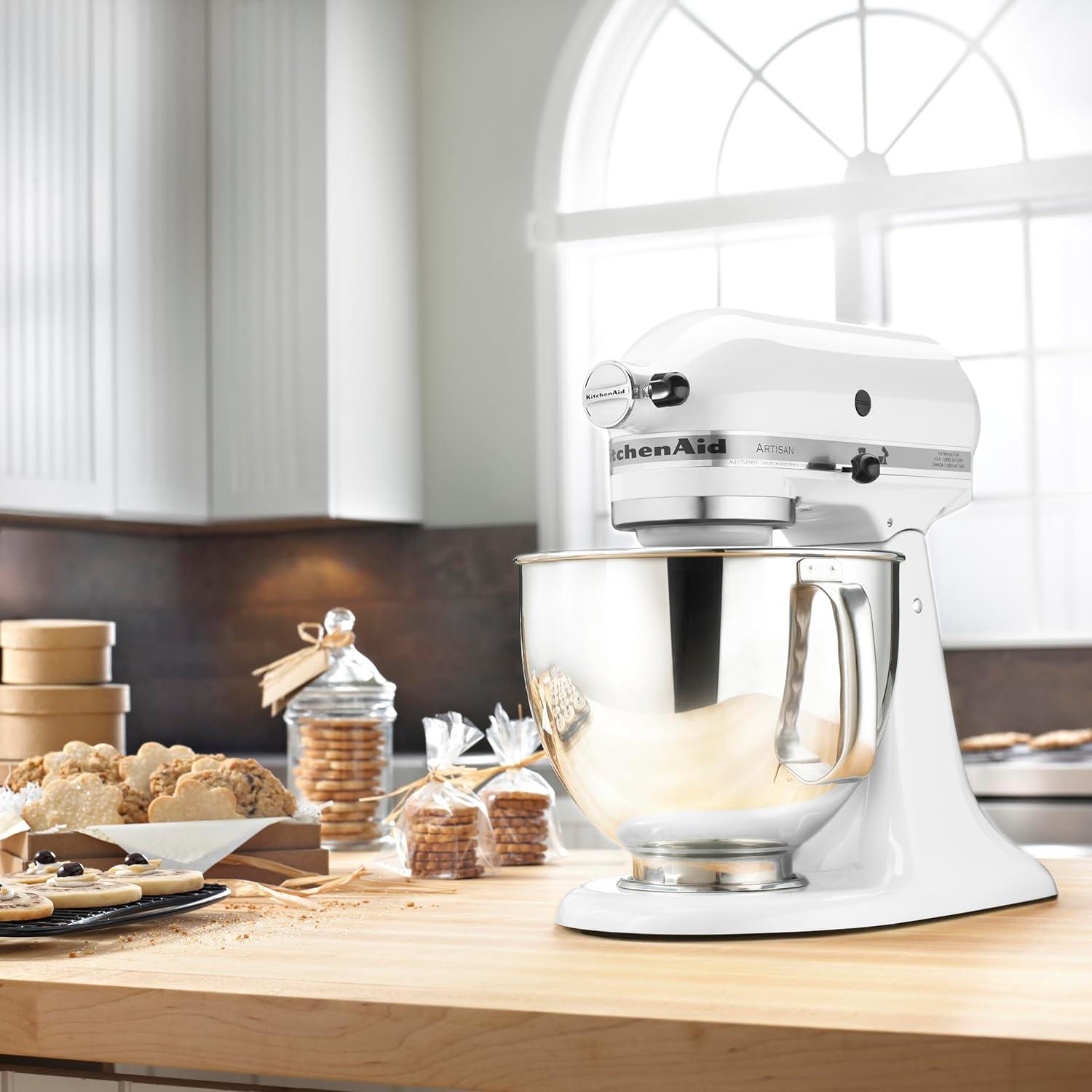 imageKitchenAid Artisan Series 5 Quart Tilt Head Stand Mixer with Pouring Shield KSM150PS White