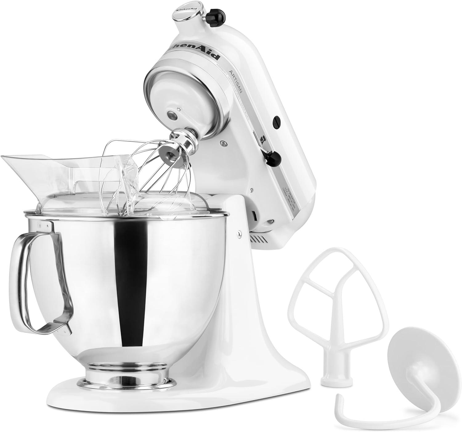 imageKitchenAid Artisan Series 5 Quart Tilt Head Stand Mixer with Pouring Shield KSM150PS White