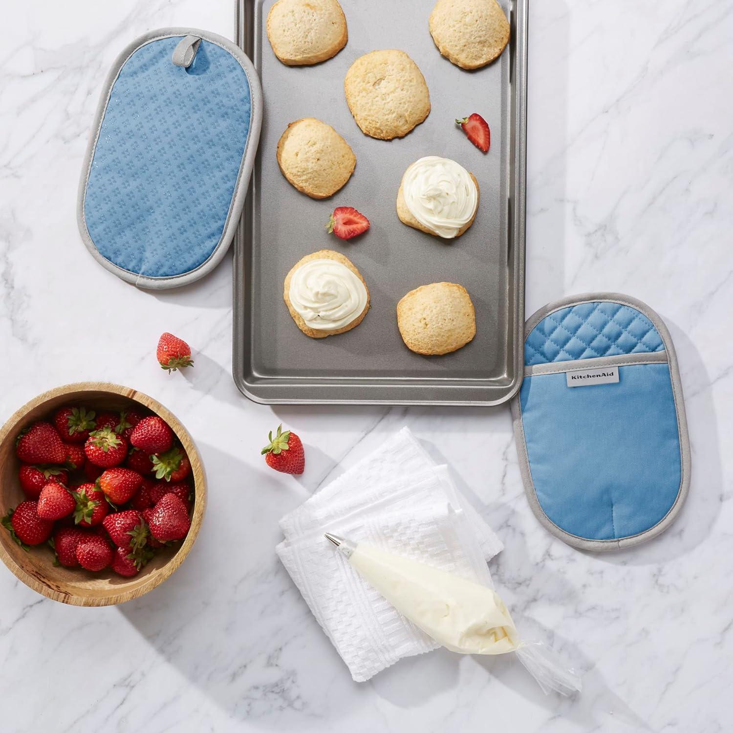 imageKitchenAid Asteroid Pot Holder 2Pack Set Aqua 65quotx10quotBlue Velvet