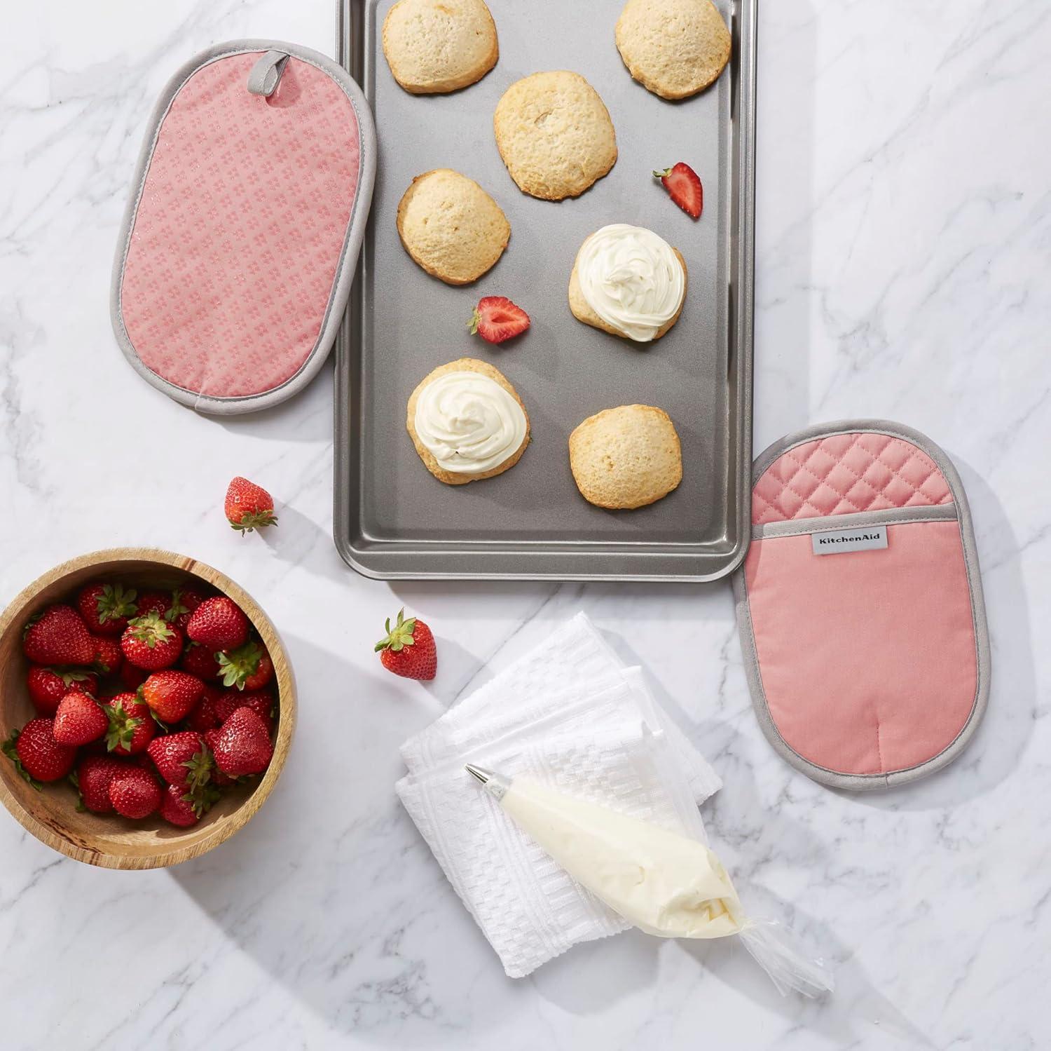 imageKitchenAid Asteroid Pot Holder 2Pack Set Aqua 65quotx10quotDried Rose