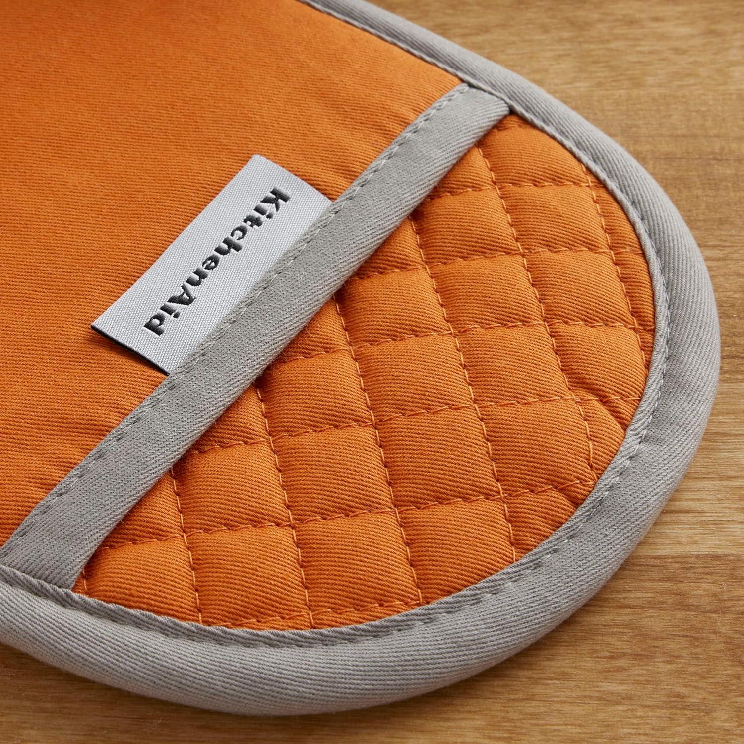 imageKitchenAid Asteroid Pot Holder 2Pack Set Aqua 65quotx10quotHoney Orange