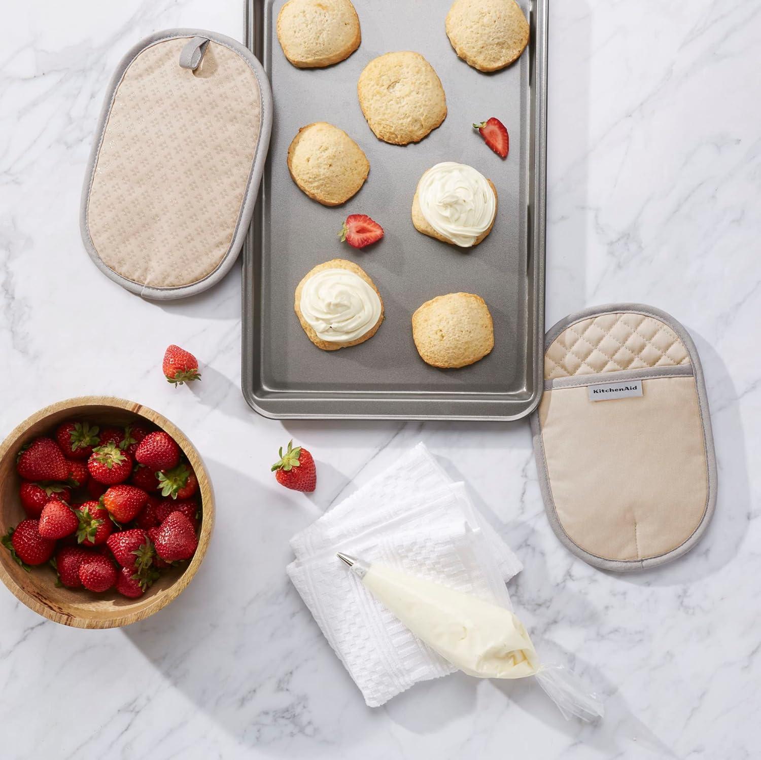 imageKitchenAid Asteroid Pot Holder 2Pack Set Aqua 65quotx10quotMilkshake Tan