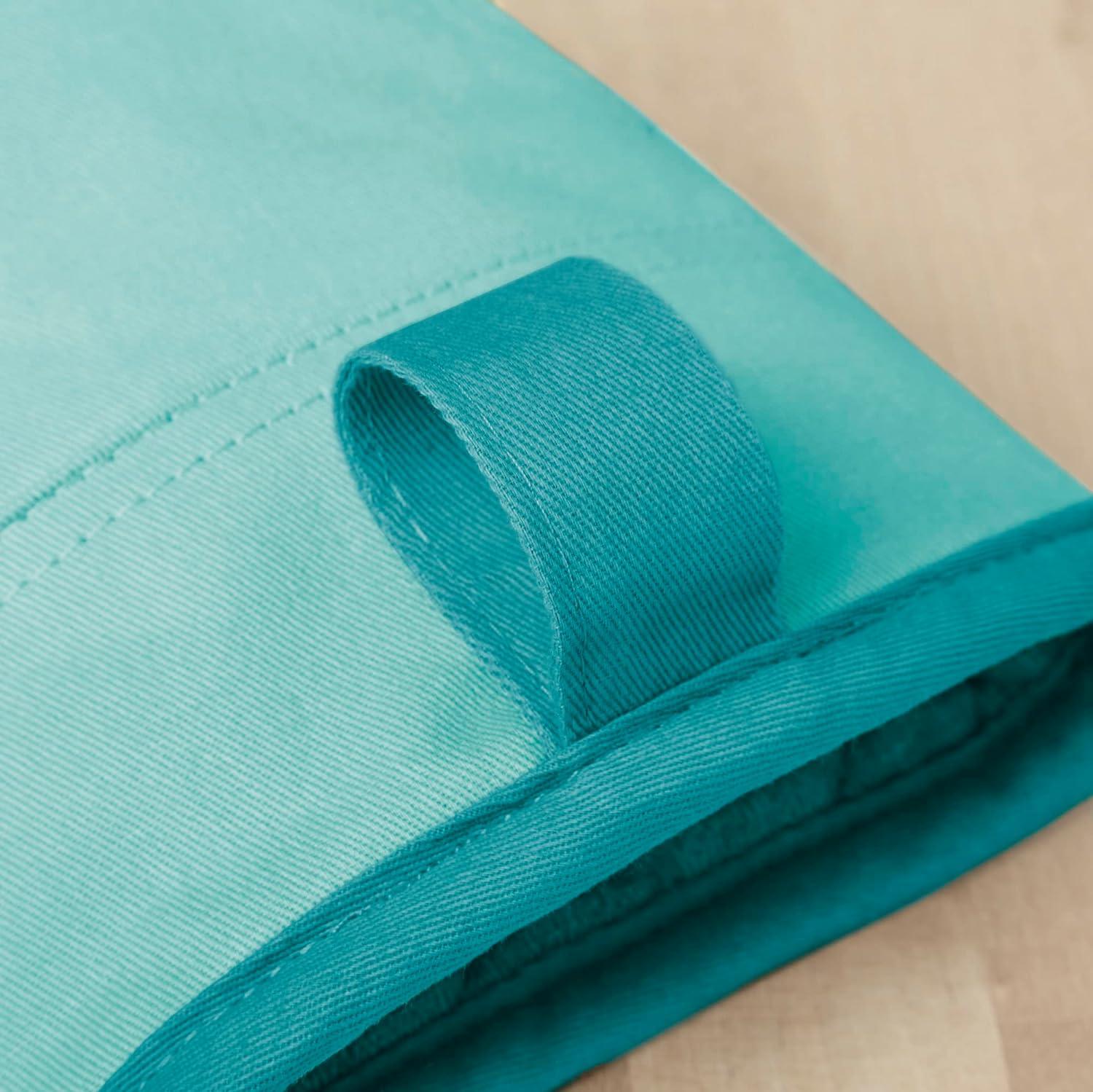 imageKitchenAid Beacon TwoTone NonSlip Mini Oven Mitt Set Aqua Sky 55quotx8quot 2 PieceAqua Sky