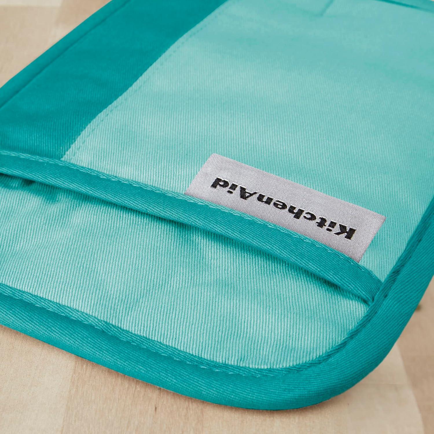 imageKitchenAid Beacon TwoTone NonSlip Pot Holder Set Blue VelvetBlue Heaven 7quotx10quot 2 PieceAqua Sky