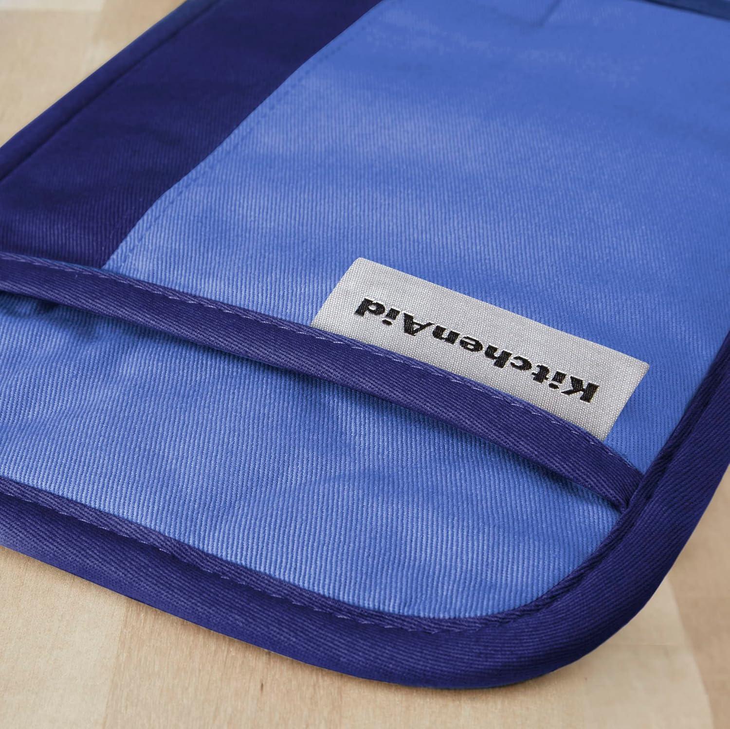 imageKitchenAid Beacon TwoTone NonSlip Pot Holder Set Blue VelvetBlue Heaven 7quotx10quot 2 PieceBlue CornCobalt