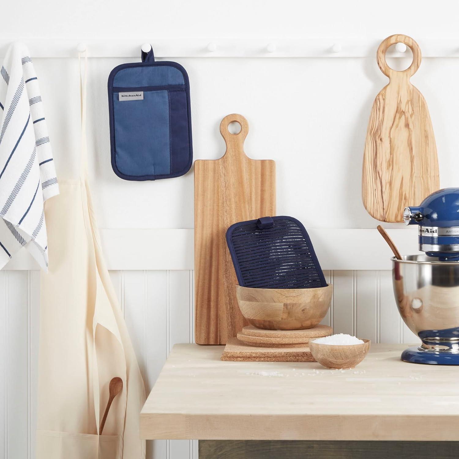 imageKitchenAid Beacon TwoTone NonSlip Pot Holder Set Blue VelvetBlue Heaven 7quotx10quot 2 PieceNavyInk