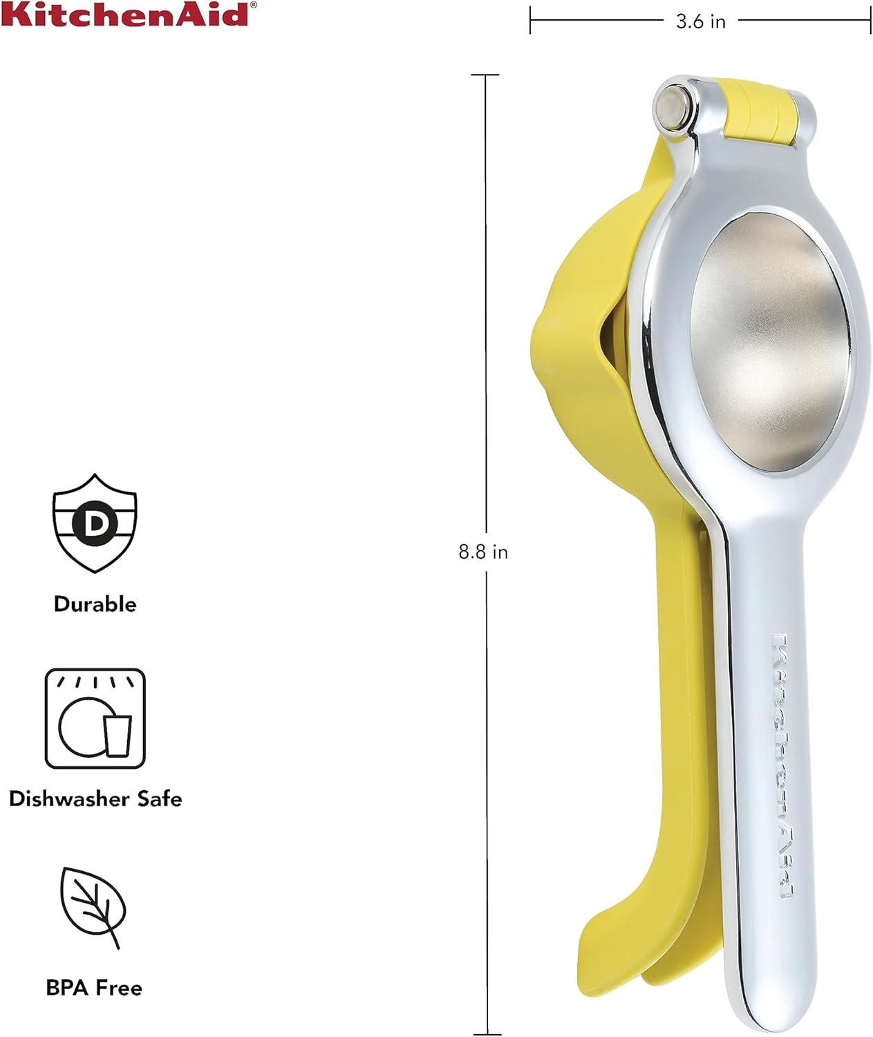 imageKitchenAid Citrus Juice Press Squeezer for Lemons and Limes with Seed Catcher and Pour Spout 8 InchLemon