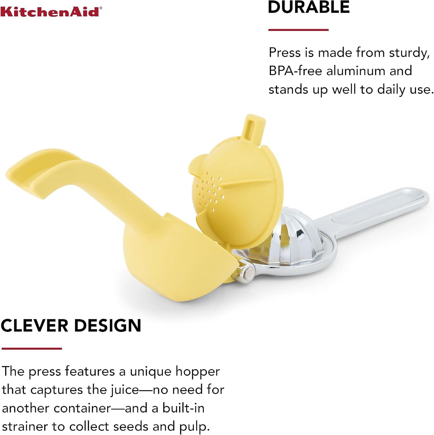imageKitchenAid Citrus Juice Press Squeezer for Lemons and Limes with Seed Catcher and Pour Spout 8 InchLemon