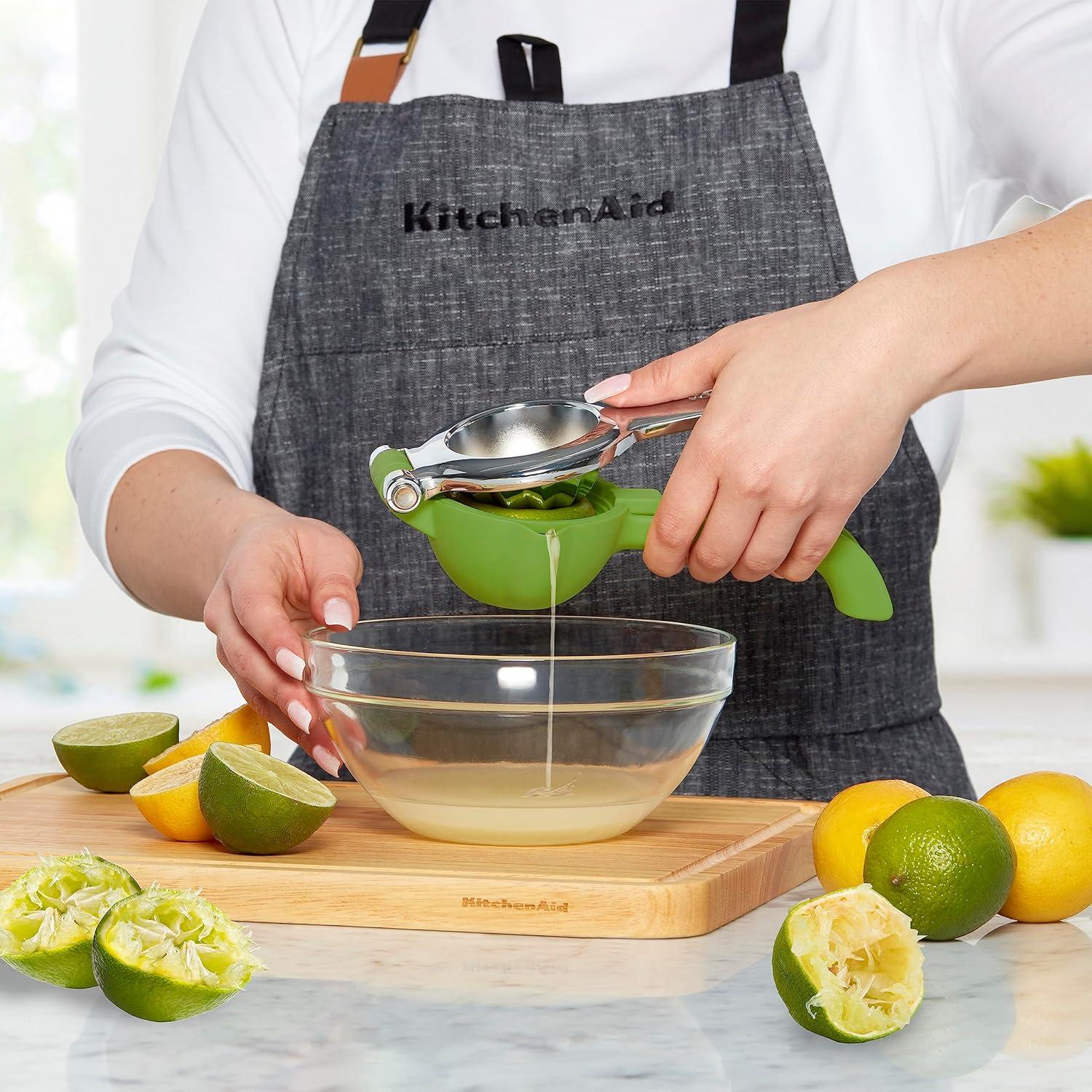 imageKitchenAid Citrus Juice Press Squeezer for Lemons and Limes with Seed Catcher and Pour Spout 8 InchLime