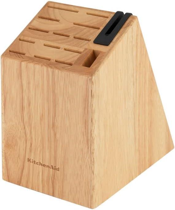 imageKitchenAid Classic Chef Knife with CustomFit Blade Cover 8inch Sharp Kitchen Knife HighCarbon Japanese Stainless Steel Blade Blade Black15Piece