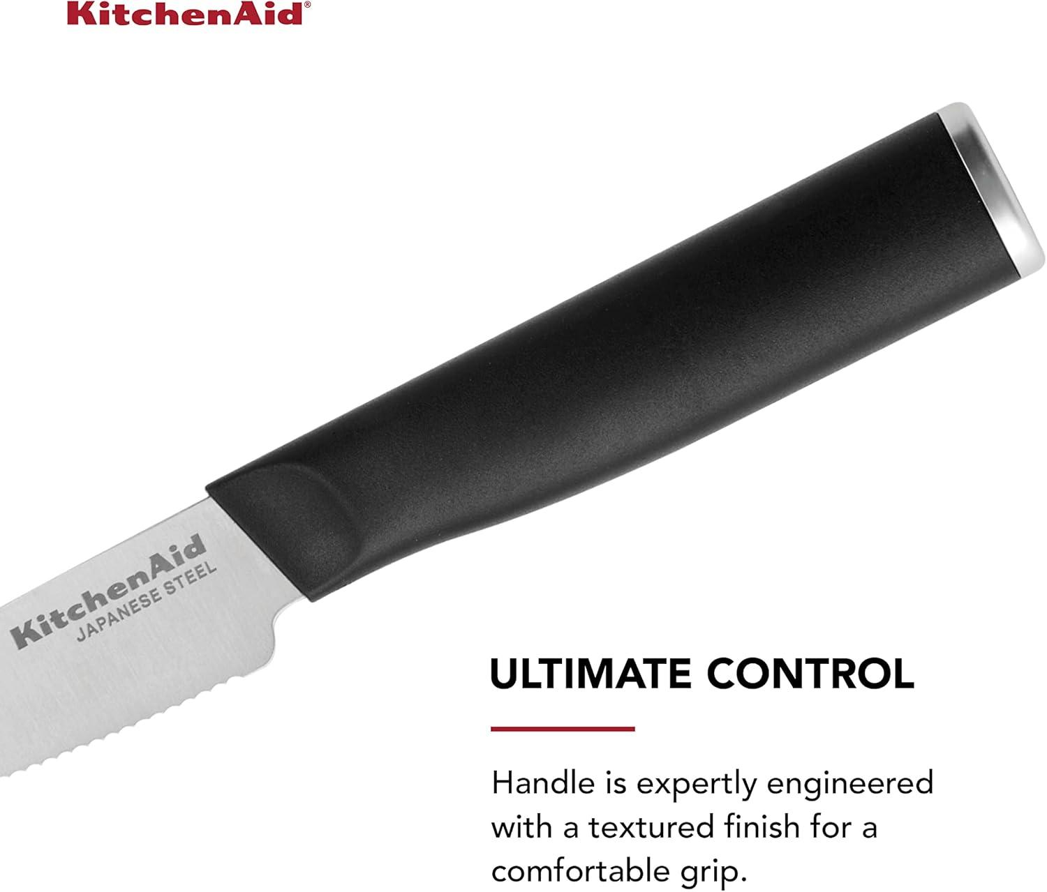 imageKitchenAid Classic Chef Knife with CustomFit Blade Cover 8inch Sharp Kitchen Knife HighCarbon Japanese Stainless Steel Blade Blade Black35