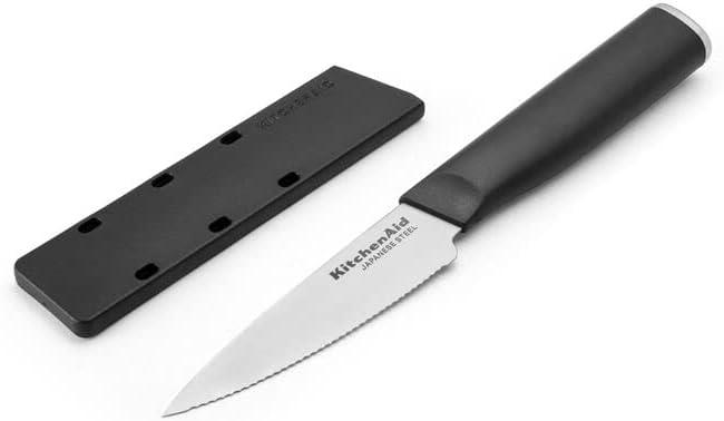 imageKitchenAid Classic Chef Knife with CustomFit Blade Cover 8inch Sharp Kitchen Knife HighCarbon Japanese Stainless Steel Blade Blade Black35