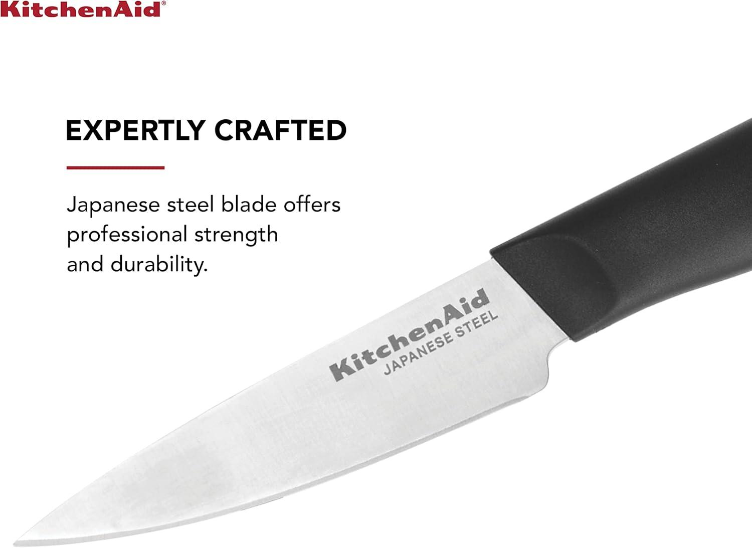 imageKitchenAid Classic Chef Knife with CustomFit Blade Cover 8inch Sharp Kitchen Knife HighCarbon Japanese Stainless Steel Blade Blade Black35