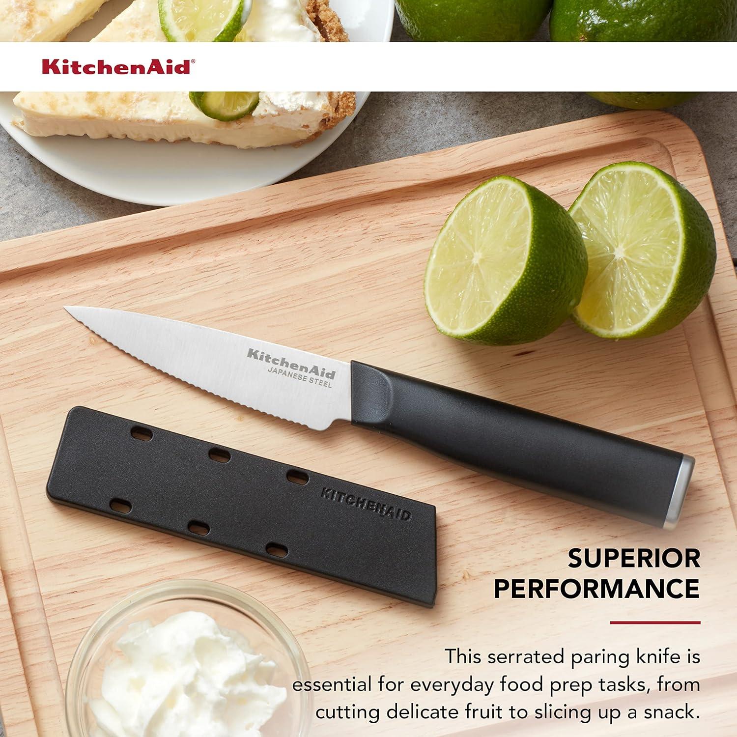 imageKitchenAid Classic Chef Knife with CustomFit Blade Cover 8inch Sharp Kitchen Knife HighCarbon Japanese Stainless Steel Blade Blade Black35