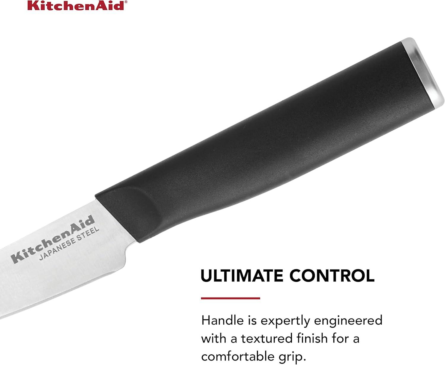 imageKitchenAid Classic Chef Knife with CustomFit Blade Cover 8inch Sharp Kitchen Knife HighCarbon Japanese Stainless Steel Blade Blade Black35