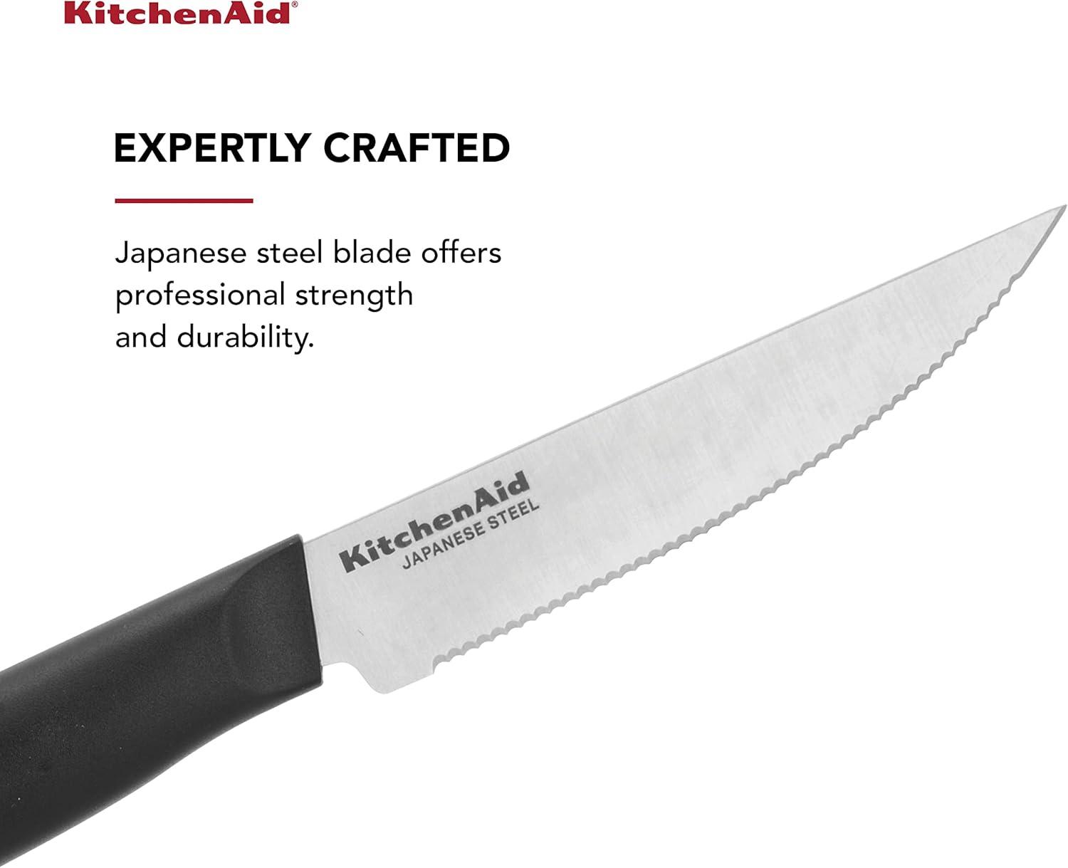 imageKitchenAid Classic Chef Knife with CustomFit Blade Cover 8inch Sharp Kitchen Knife HighCarbon Japanese Stainless Steel Blade Blade Black45