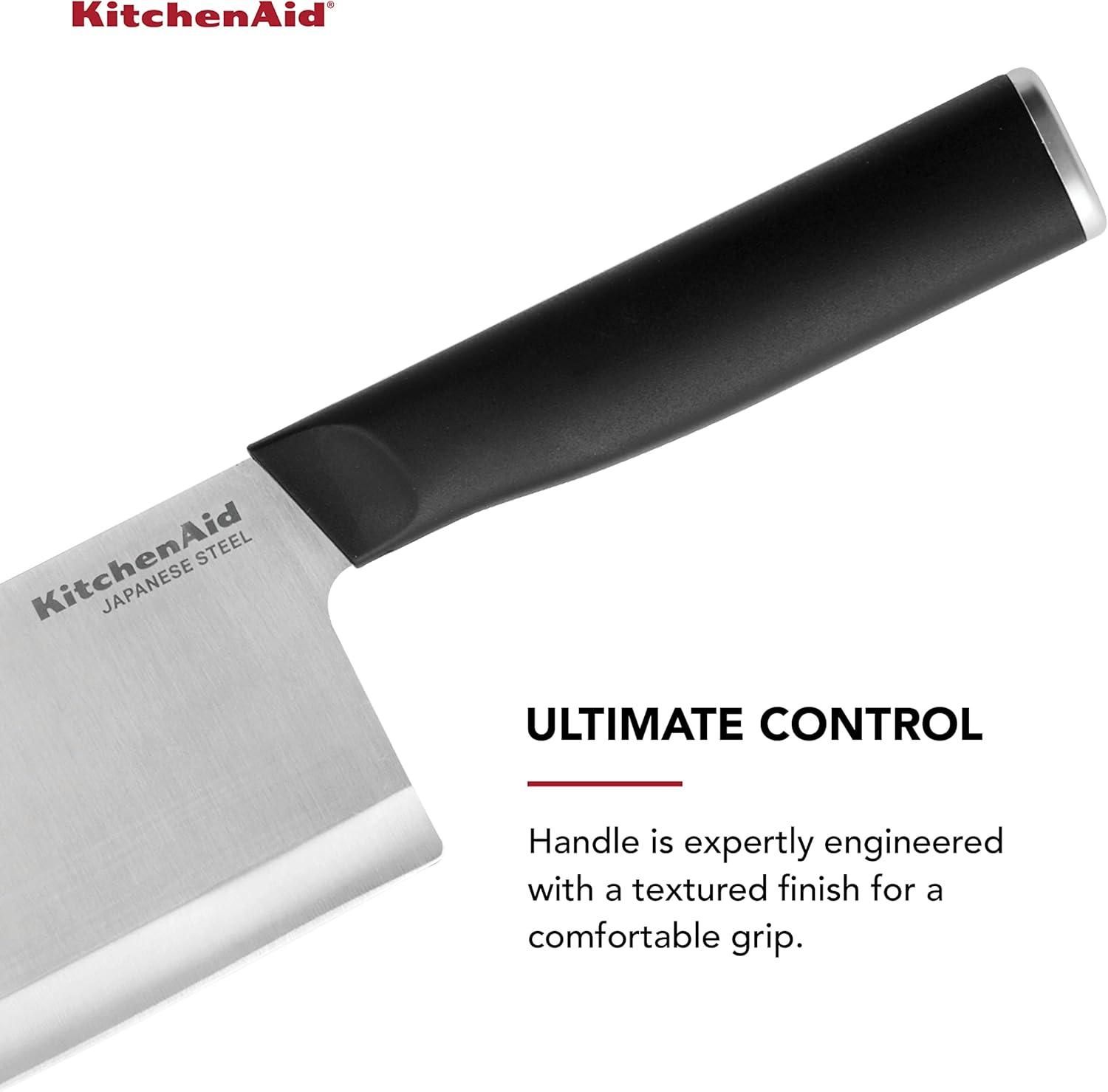 imageKitchenAid Classic Chef Knife with CustomFit Blade Cover 8inch Sharp Kitchen Knife HighCarbon Japanese Stainless Steel Blade Blade Black45