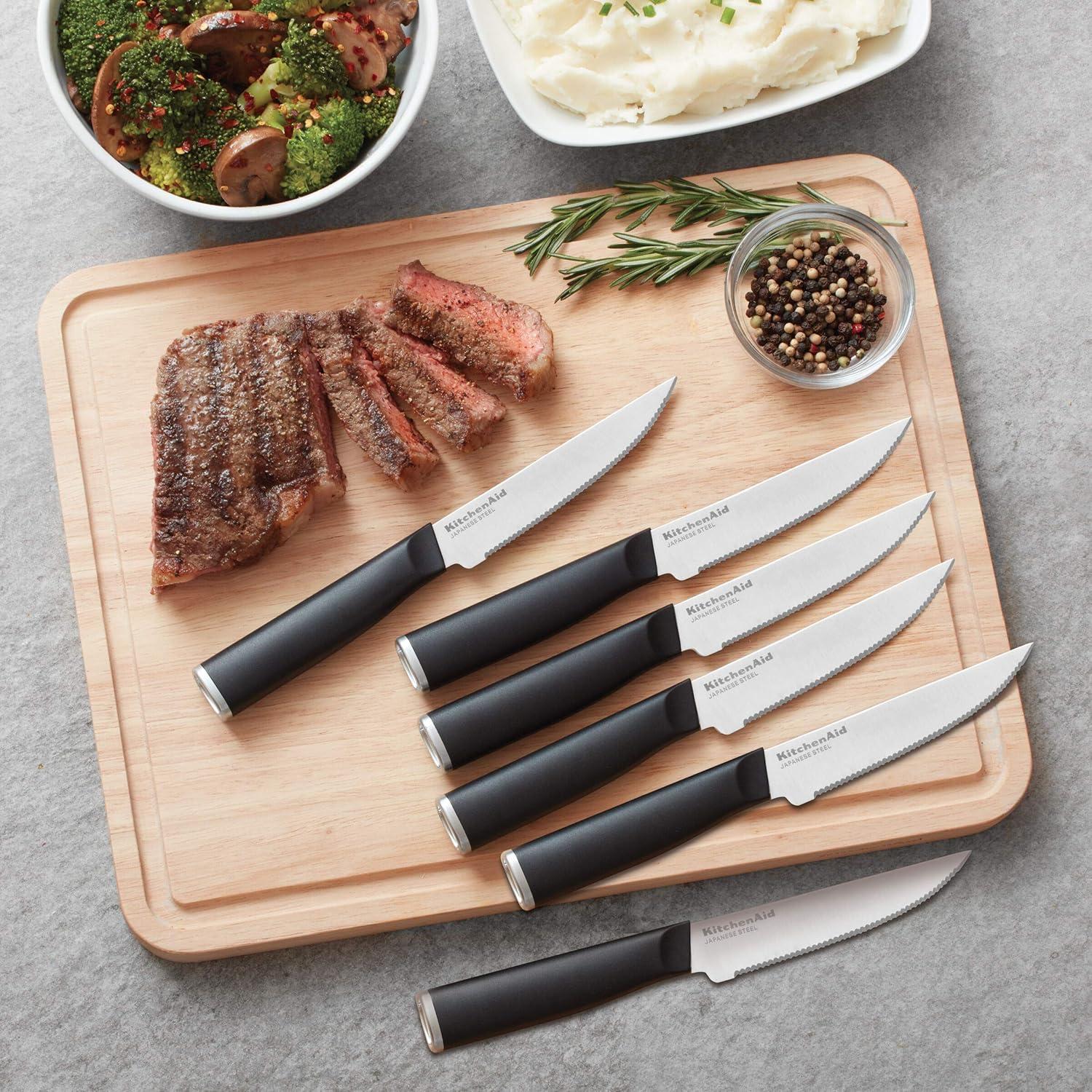 imageKitchenAid Classic Chef Knife with CustomFit Blade Cover 8inch Sharp Kitchen Knife HighCarbon Japanese Stainless Steel Blade Blade Black45Inch