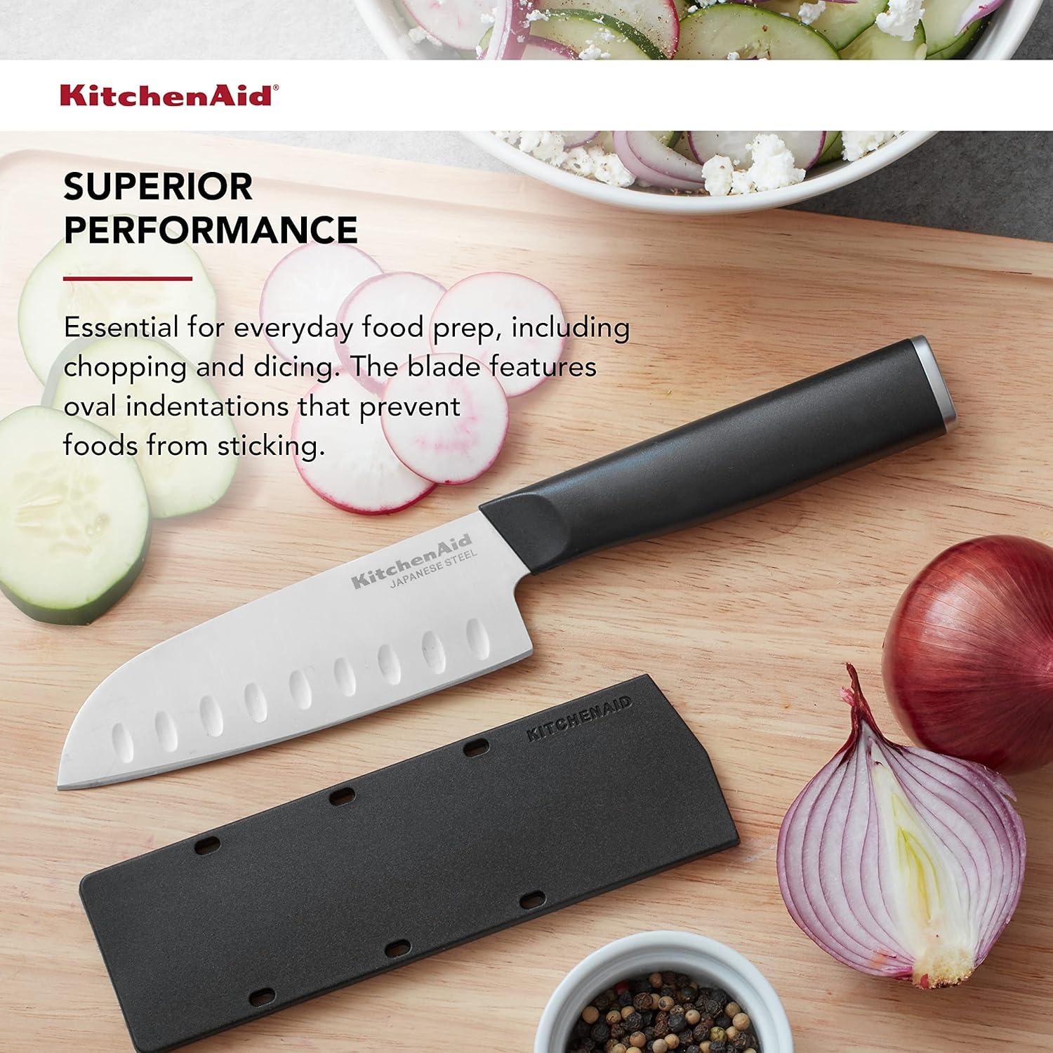 imageKitchenAid Classic Chef Knife with CustomFit Blade Cover 8inch Sharp Kitchen Knife HighCarbon Japanese Stainless Steel Blade Blade Black5