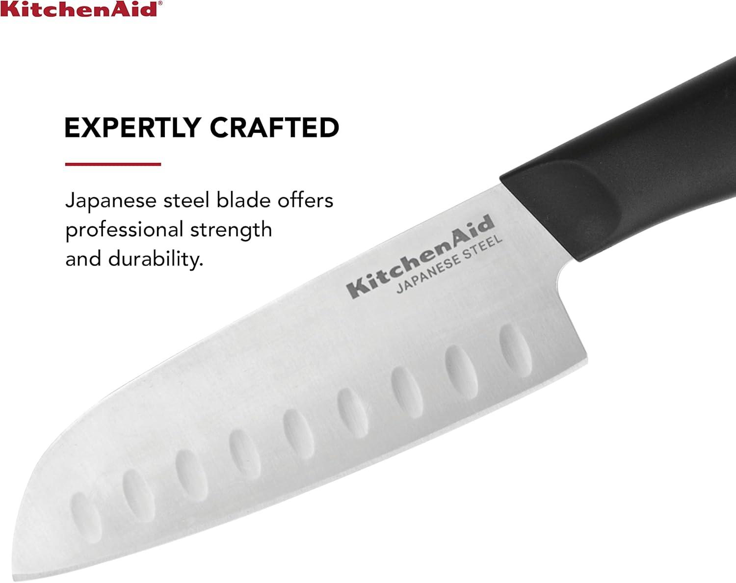 imageKitchenAid Classic Chef Knife with CustomFit Blade Cover 8inch Sharp Kitchen Knife HighCarbon Japanese Stainless Steel Blade Blade Black5