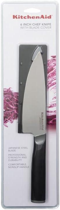 imageKitchenAid Classic Chef Knife with CustomFit Blade Cover 8inch Sharp Kitchen Knife HighCarbon Japanese Stainless Steel Blade Blade Black6