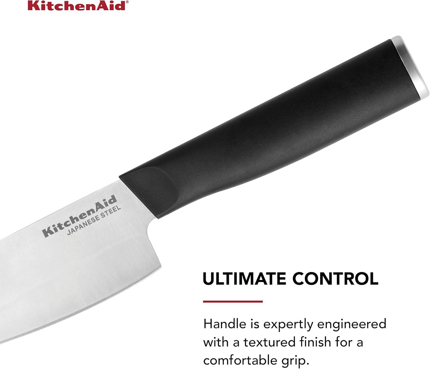 imageKitchenAid Classic Chef Knife with CustomFit Blade Cover 8inch Sharp Kitchen Knife HighCarbon Japanese Stainless Steel Blade Blade Black6