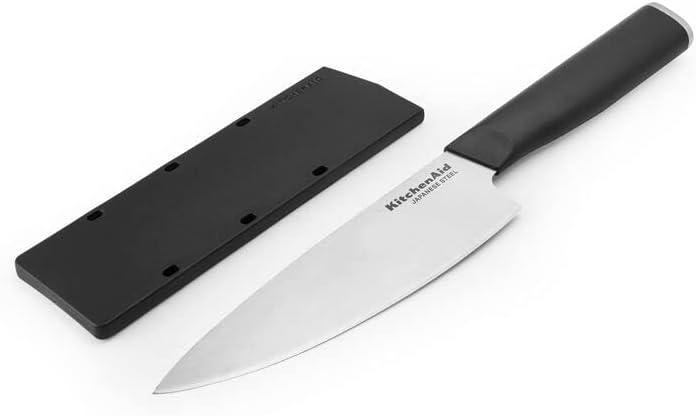imageKitchenAid Classic Chef Knife with CustomFit Blade Cover 8inch Sharp Kitchen Knife HighCarbon Japanese Stainless Steel Blade Blade Black6