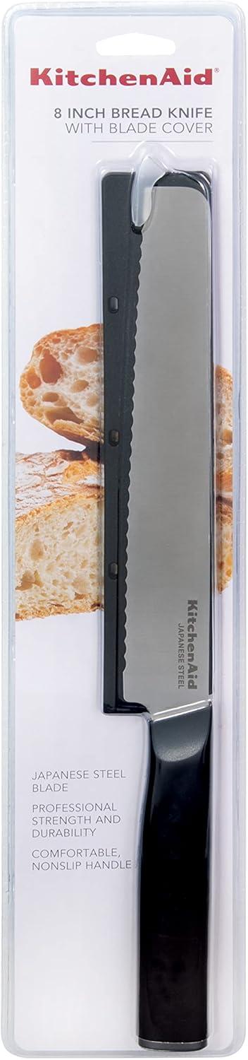 imageKitchenAid Classic Chef Knife with CustomFit Blade Cover 8inch Sharp Kitchen Knife HighCarbon Japanese Stainless Steel Blade Blade Black8