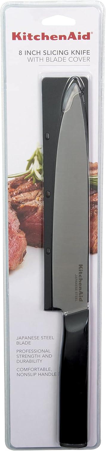 imageKitchenAid Classic Chef Knife with CustomFit Blade Cover 8inch Sharp Kitchen Knife HighCarbon Japanese Stainless Steel Blade Blade Black8