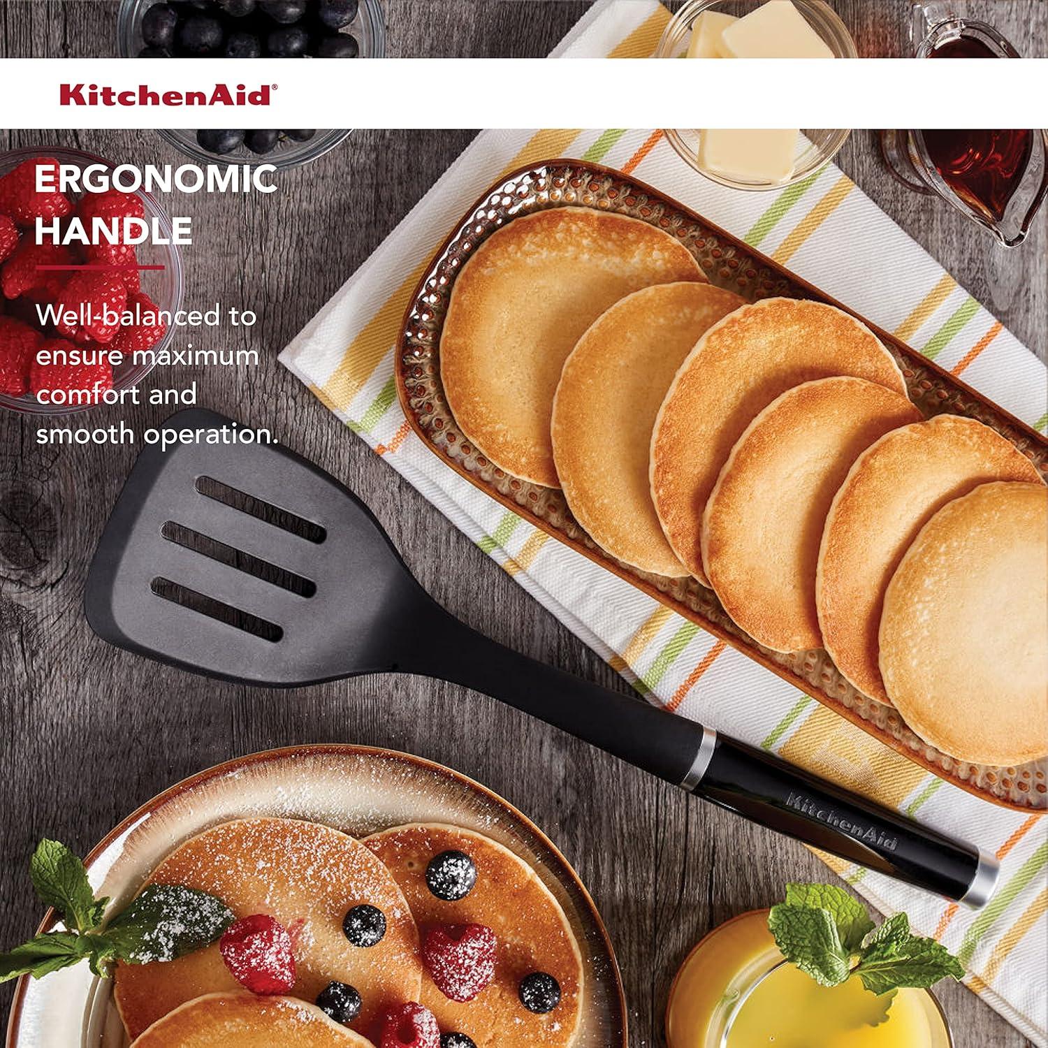 imageKitchenAid Classic Nylon Slotted Turner 1366Inch BlackBlack