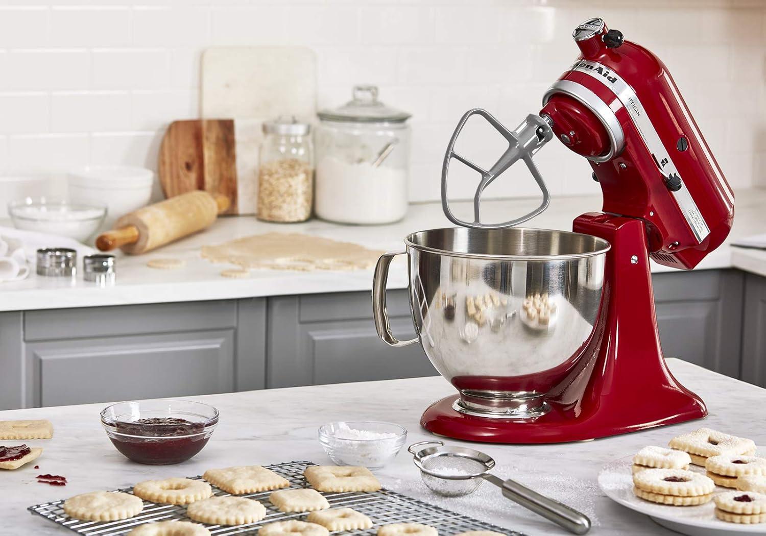 imageKitchenAid Coated Flat Beater Accessory for 5Qt Tilt Head Stand Mixers K5THCB WhiteSubtle Silver