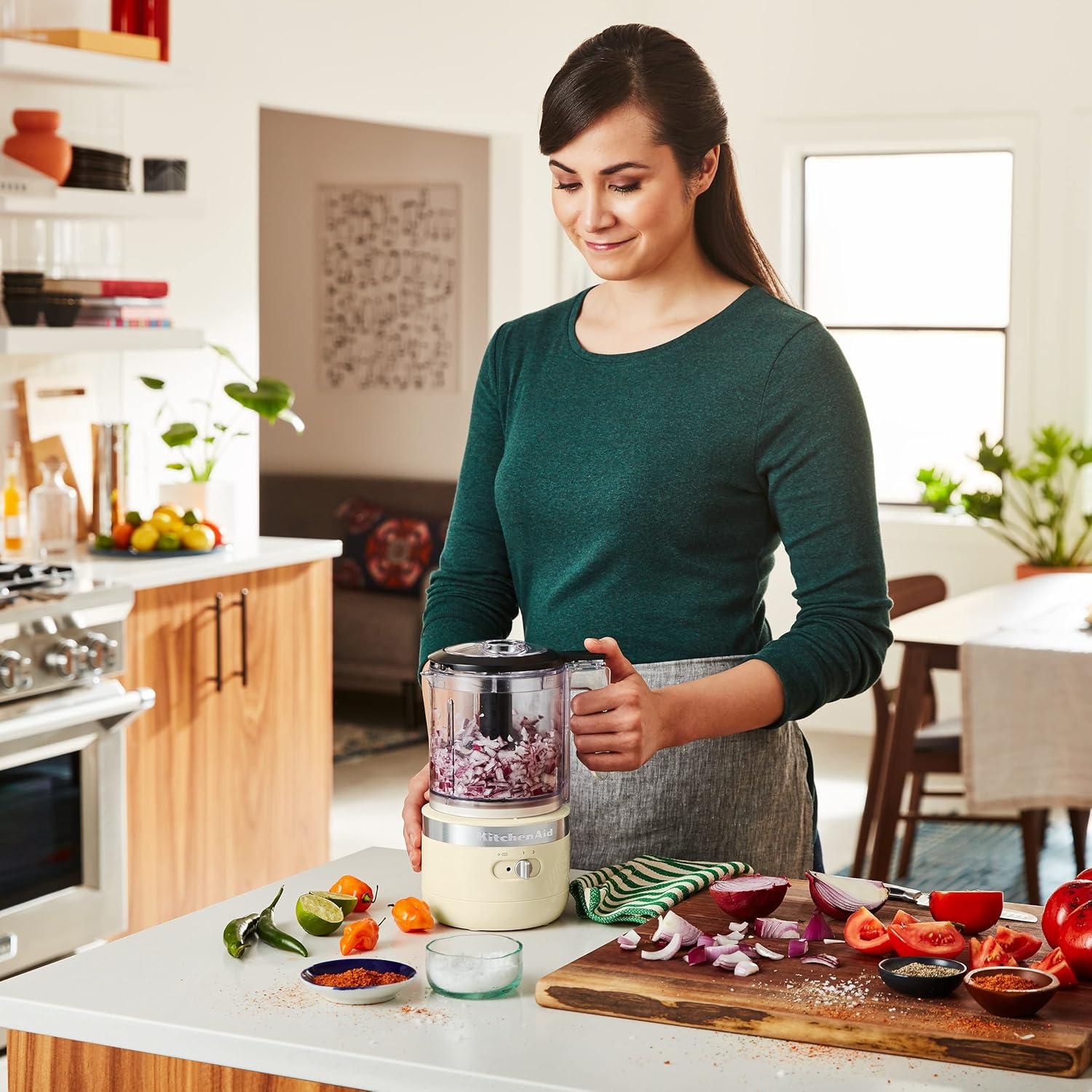 imageKitchenAid Cordless 5 Cup Food Chopper KFCB529QAC Almond CreamAlmond Cream