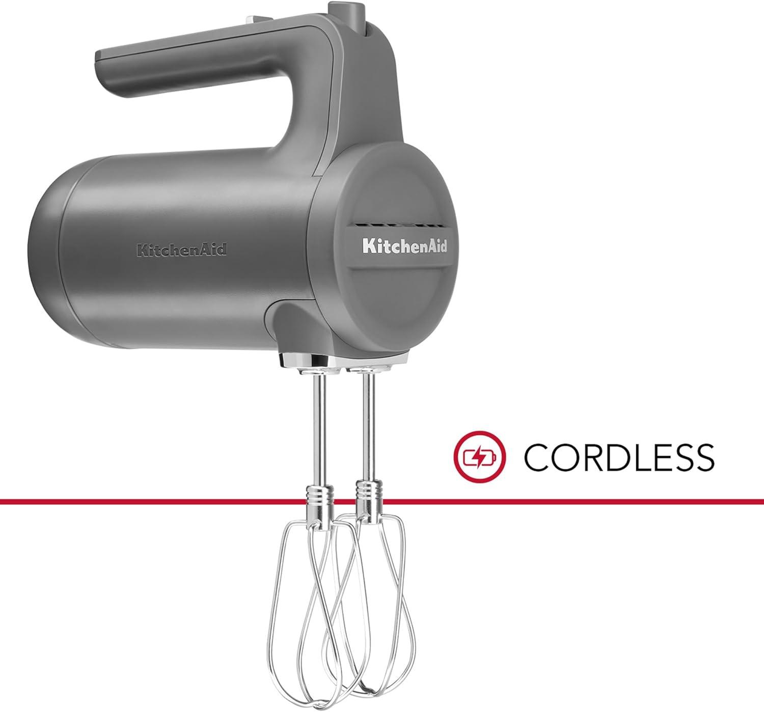 imageKitchenAid Cordless 7 Speed Hand Mixer KHMB732VB Blue VelvetMatte Charcoal Grey