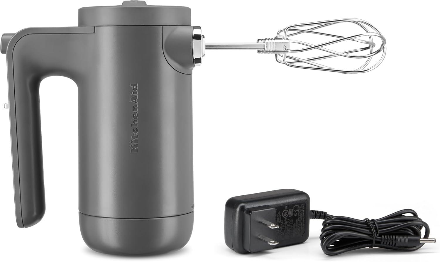 imageKitchenAid Cordless 7 Speed Hand Mixer KHMB732VB Blue VelvetMatte Charcoal Grey