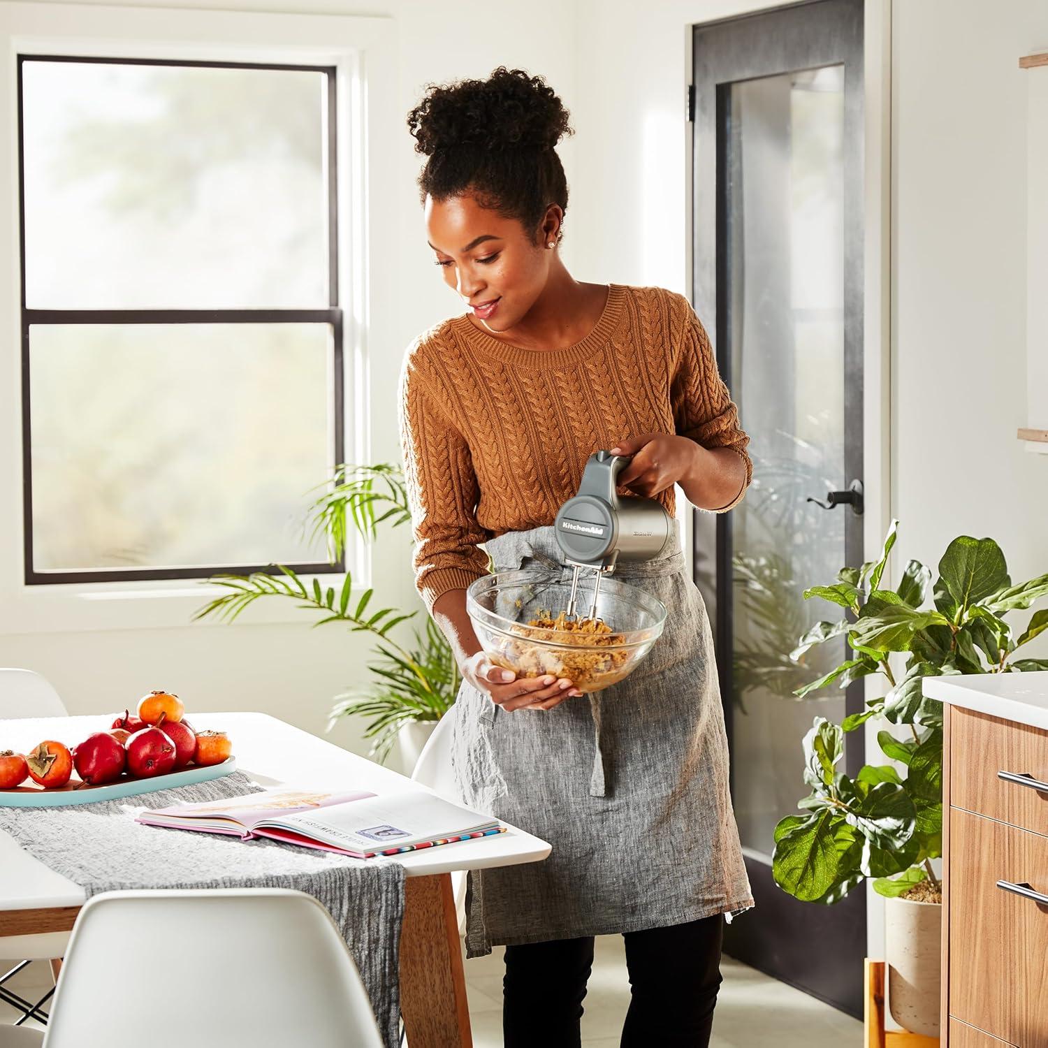 imageKitchenAid Cordless 7 Speed Hand Mixer KHMB732VB Blue VelvetMatte Charcoal Grey