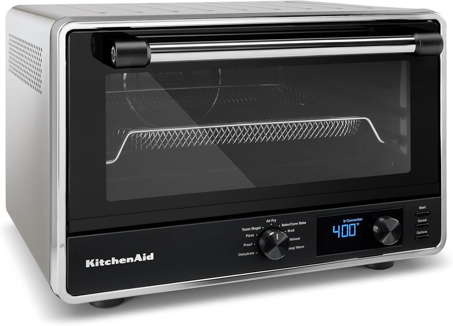 imageKitchenAid Digital Countertop Oven with Air Fry ampamp Pizza Stone KCO128CU Contour SilverContour Silver
