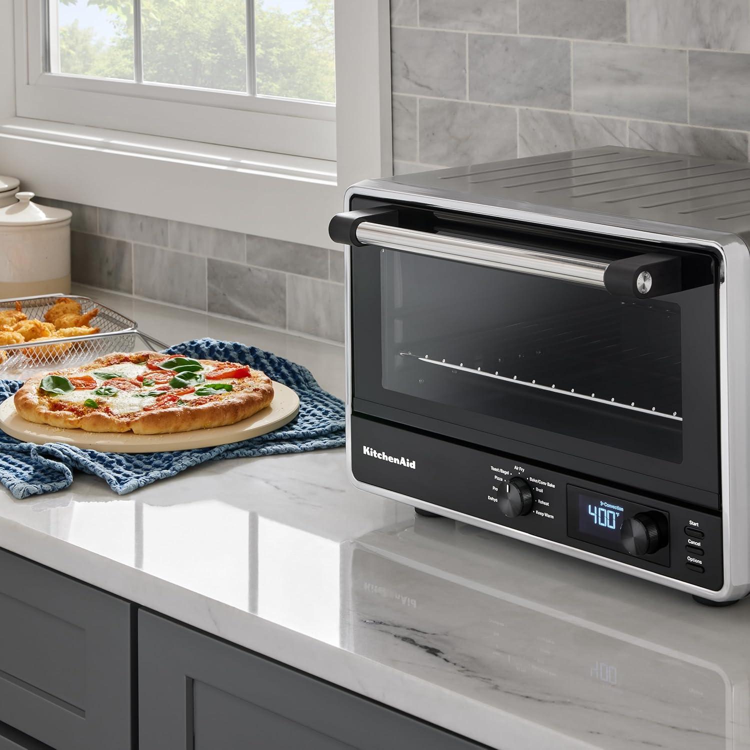 imageKitchenAid Digital Countertop Oven with Air Fry ampamp Pizza Stone KCO128CU Contour SilverContour Silver