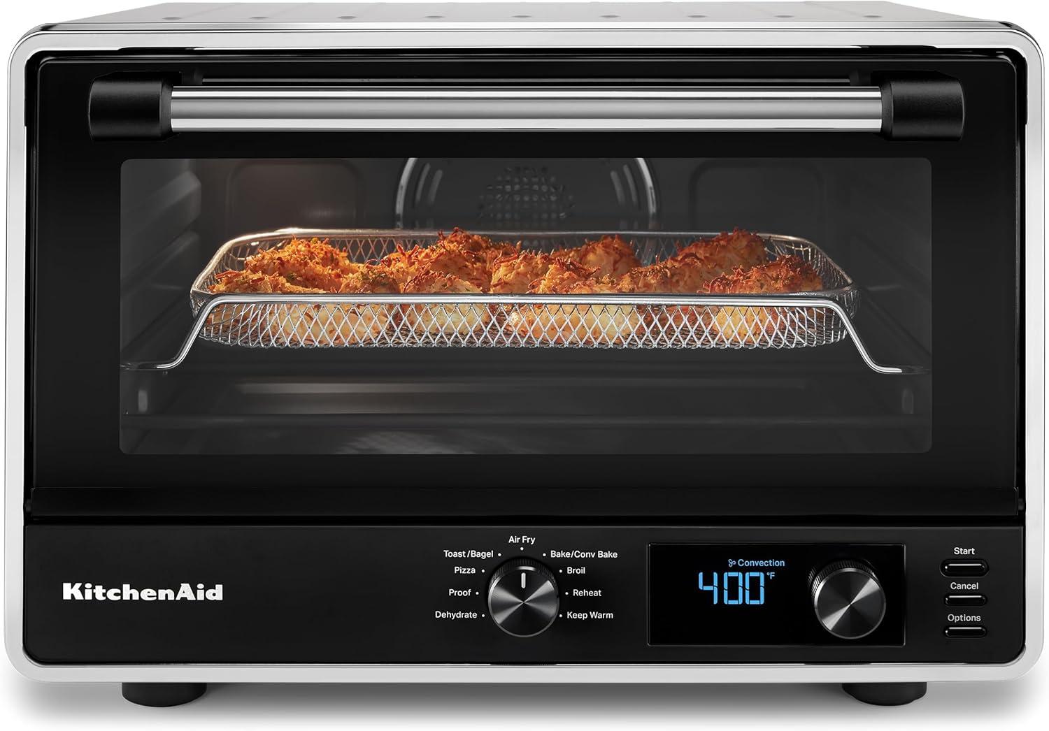 imageKitchenAid Digital Countertop Oven with Air Fry ampamp Pizza Stone KCO128CU Contour SilverContour Silver