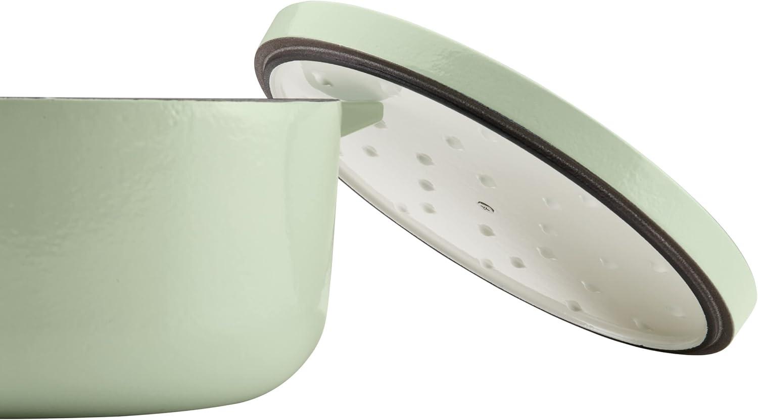 imageKitchenAid Enameled Cast Iron Dutch OvenCasserole 6 Quart Blue VelvetPistachio