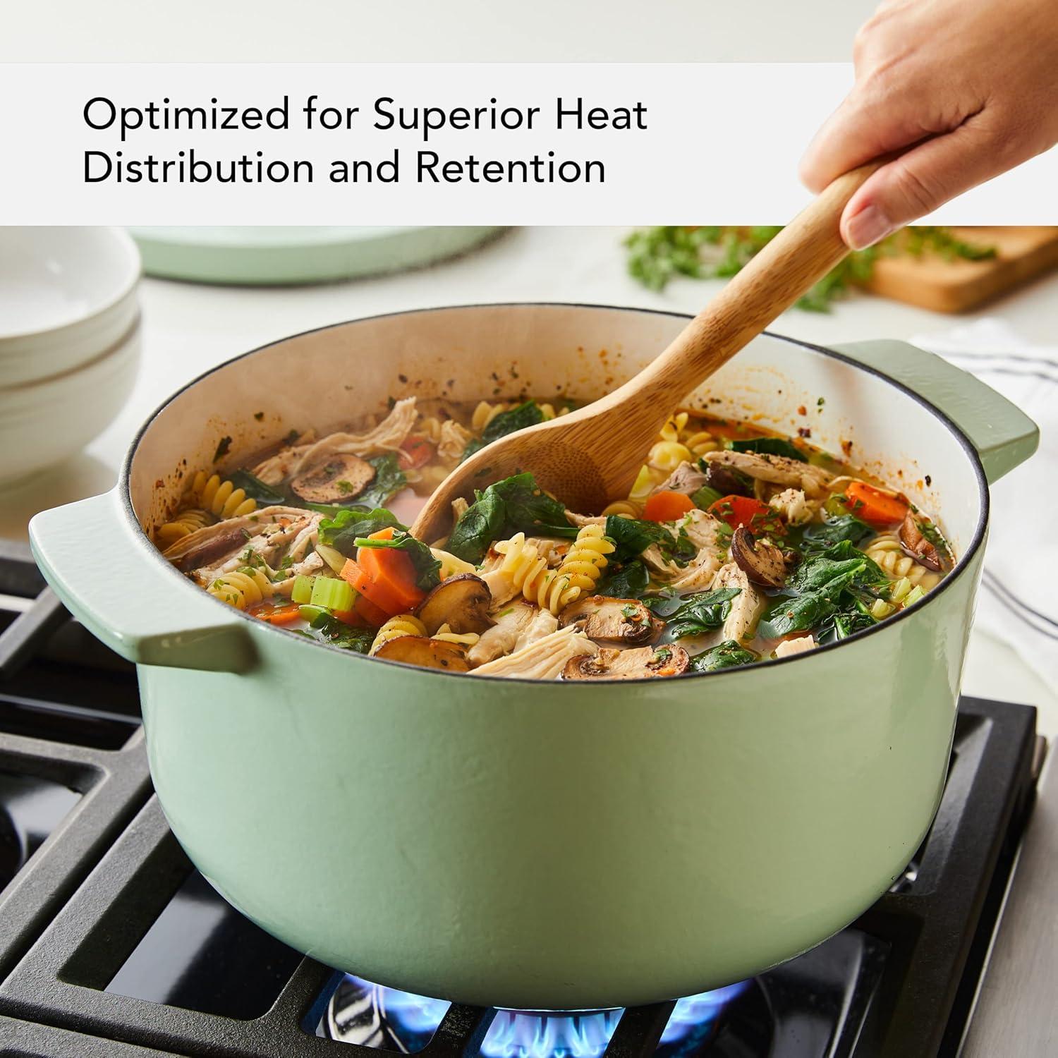 imageKitchenAid Enameled Cast Iron Dutch OvenCasserole 6 Quart Blue VelvetPistachio