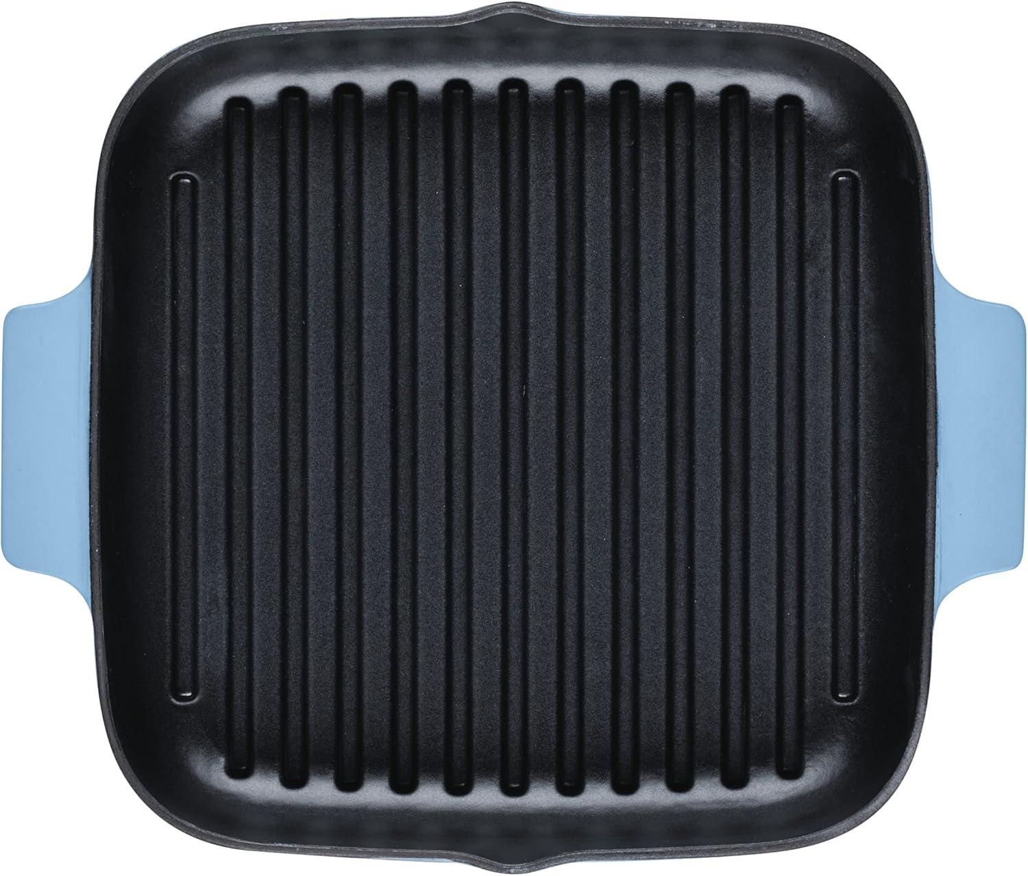 imageKitchenAid Enameled Cast Iron Square Grill and Roasting Pan 11 Inch Blue VelvetBlue Velvet