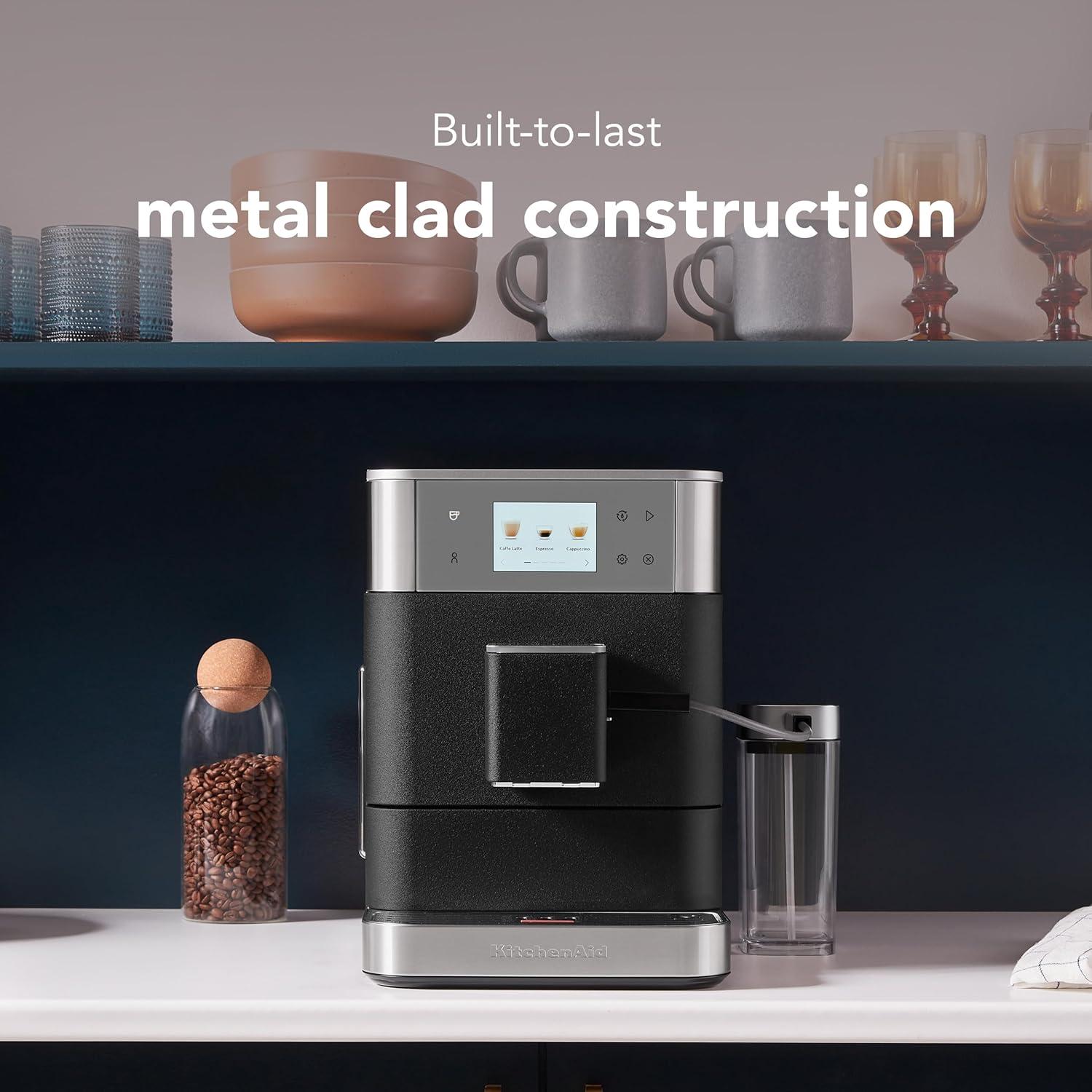 imageKitchenAid Fully Automatic Espresso Machine KF7 with Milk Attachment KES8557JP JuniperCast Iron Black