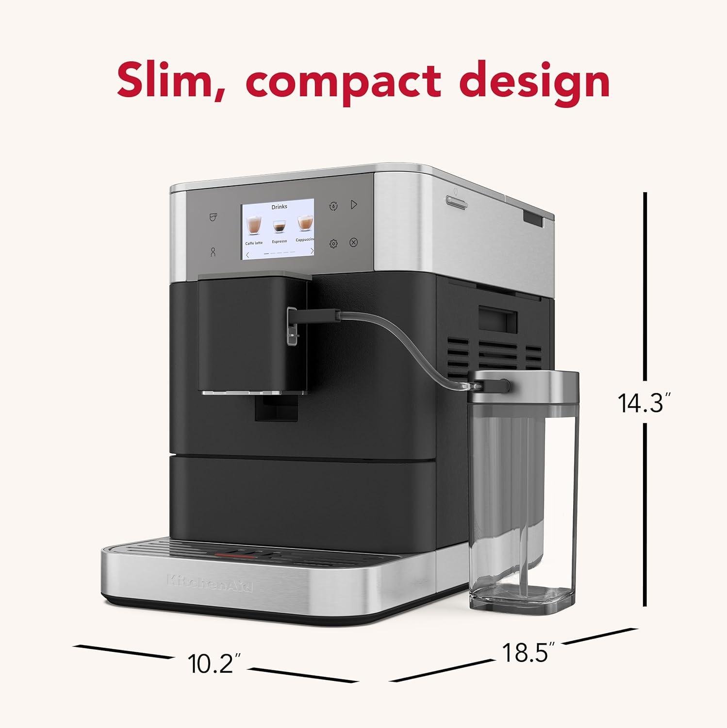 imageKitchenAid Fully Automatic Espresso Machine KF7 with Milk Attachment KES8557JP JuniperCast Iron Black