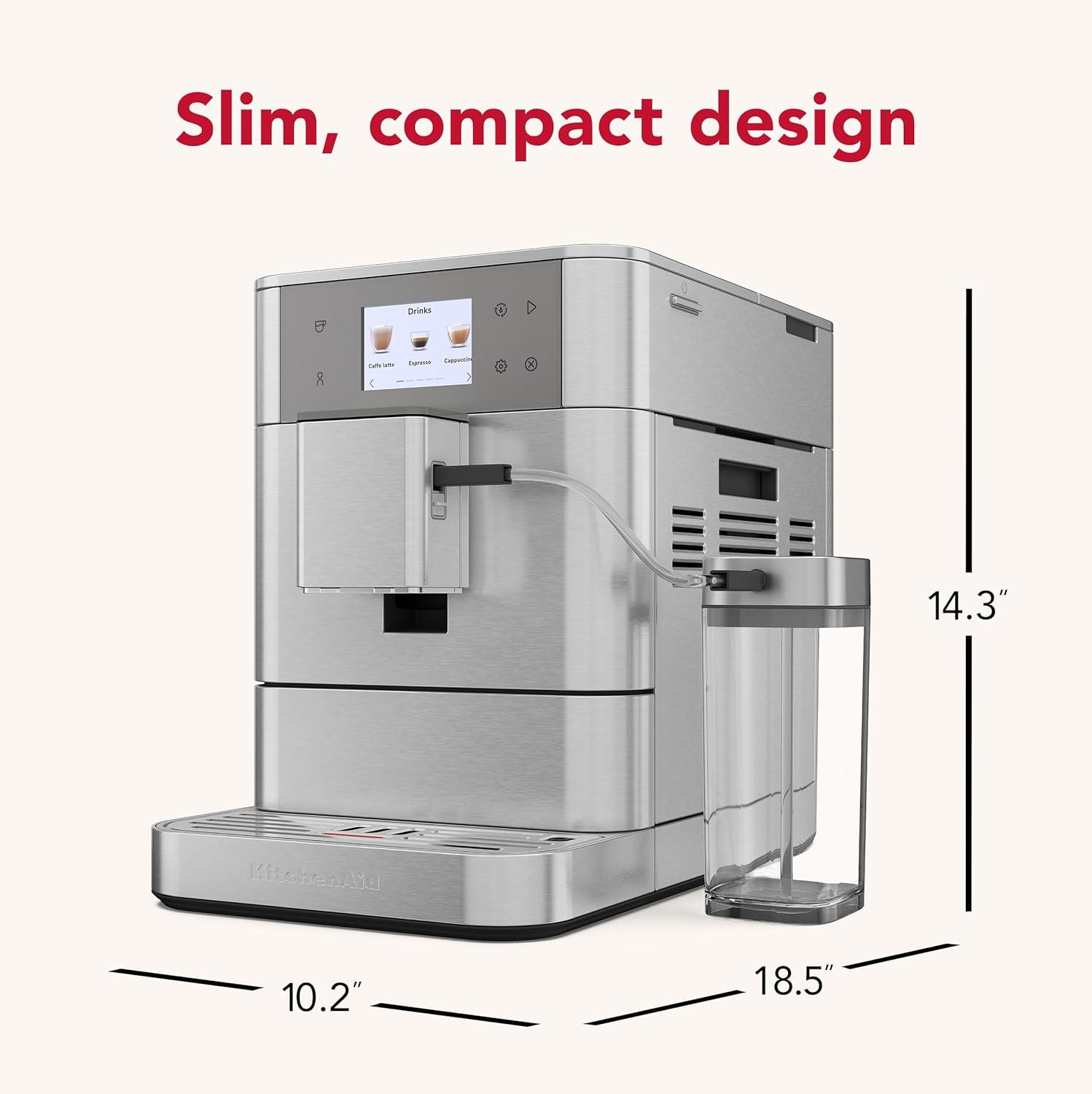 imageKitchenAid Fully Automatic Espresso Machine KF7 with Milk Attachment KES8557JP JuniperStainless Steel