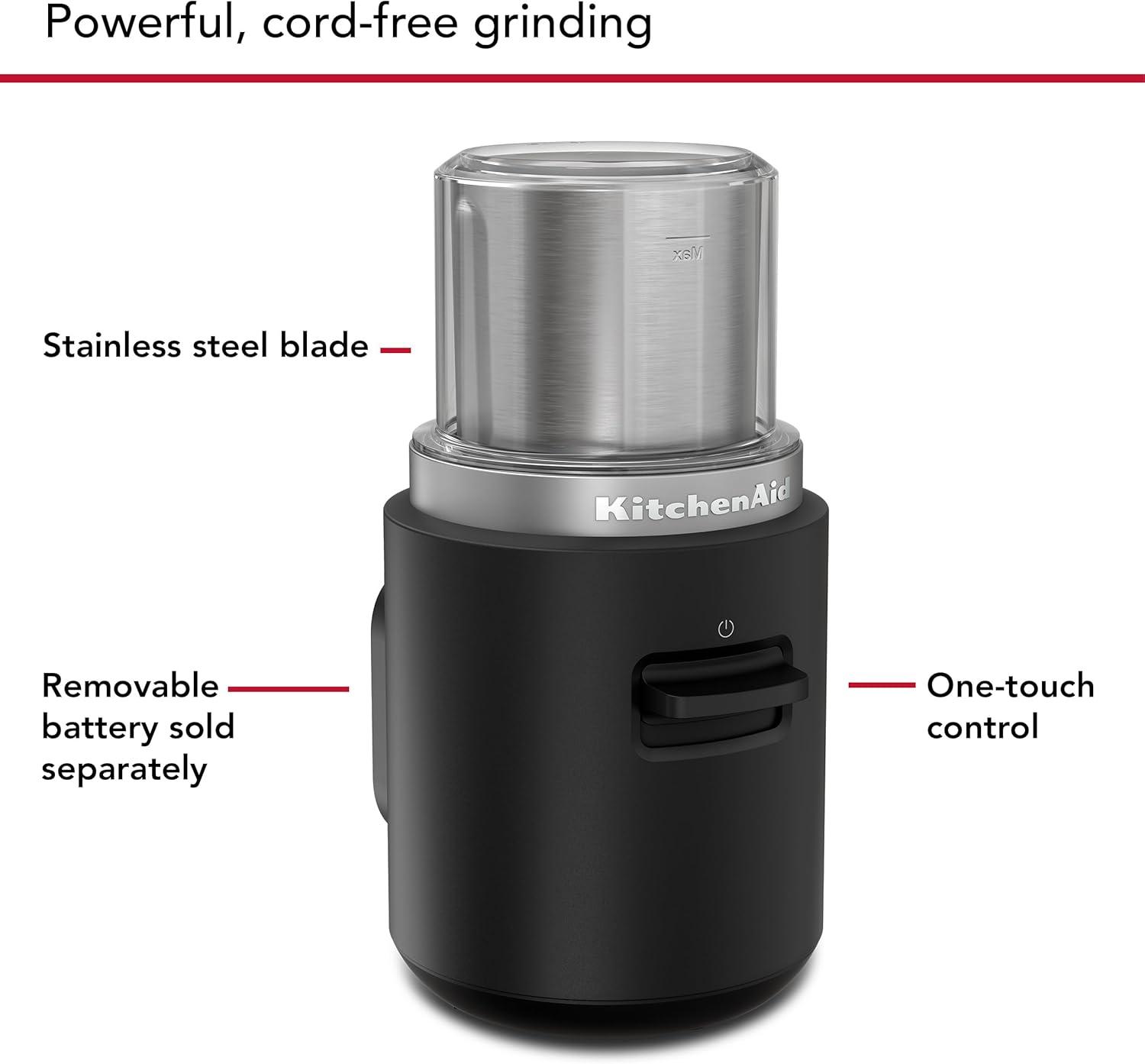 imageKitchenAid Go Cordless Blade Grinder battery sold separately KBGR100 Black MatteMatte Black
