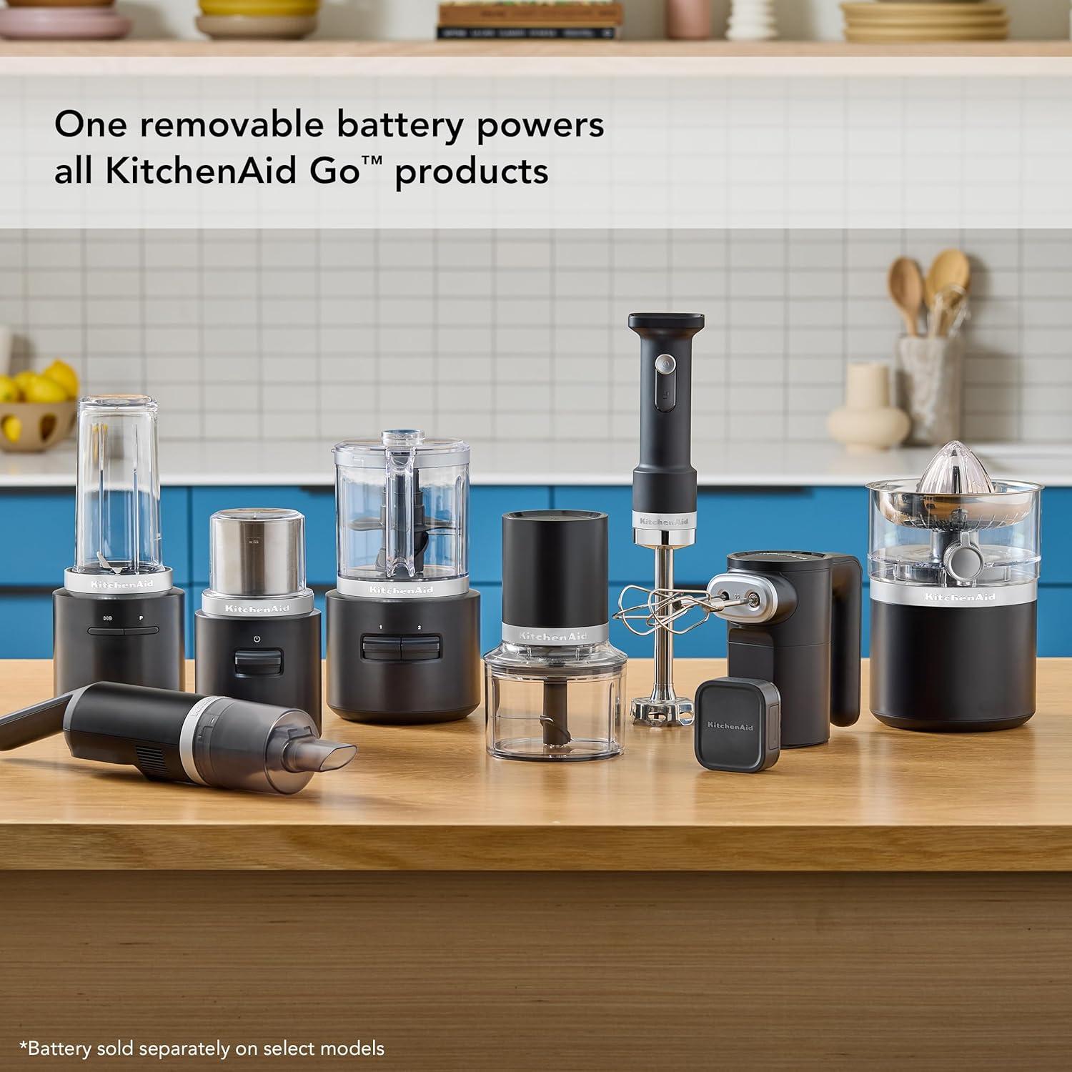 imageKitchenAid Go Cordless Citrus Juicer battery sold separately KCJR160 Porcelain WhiteBlack Matte