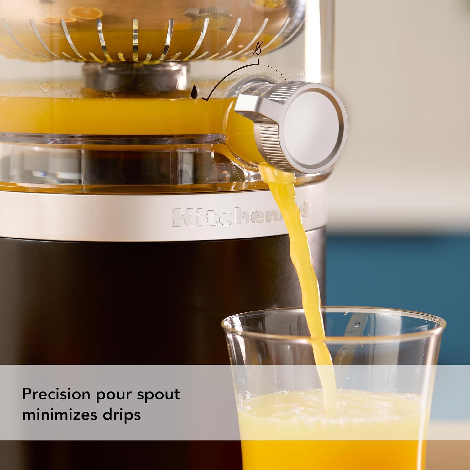 imageKitchenAid Go Cordless Citrus Juicer battery sold separately KCJR160 Porcelain WhiteBlack Matte